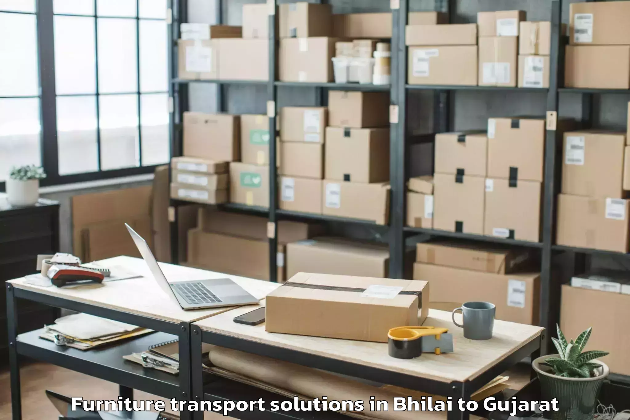 Discover Bhilai to Bhanvad Furniture Transport Solutions